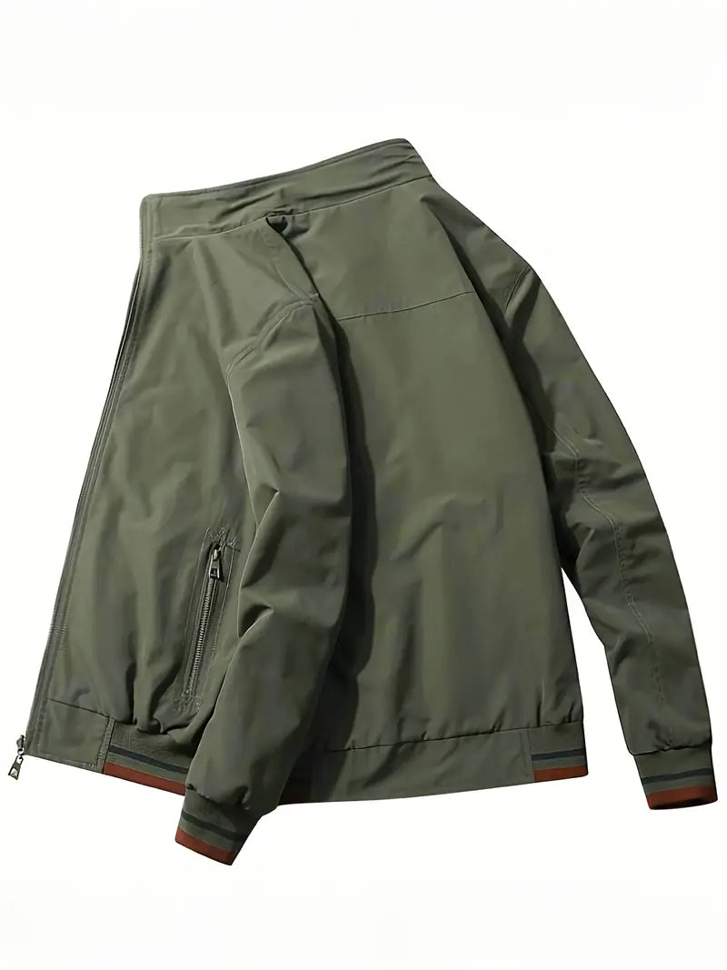 Men's Lux Zip-Up Jacket w/ Stand Up Collar